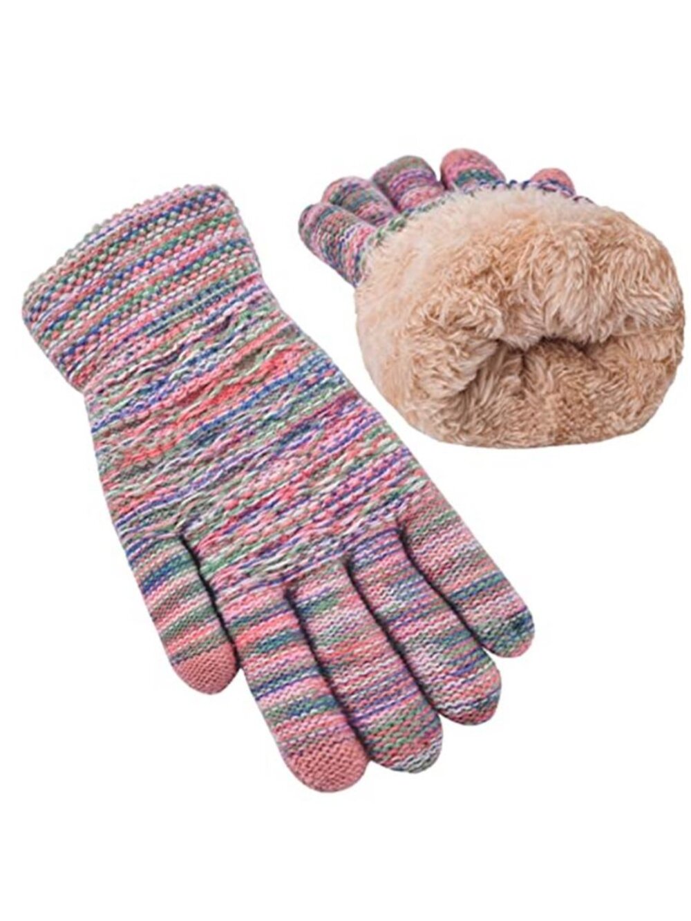 Women's Winter Warm Touch Screen Gloves Womens Thermal Cable Knit Wool